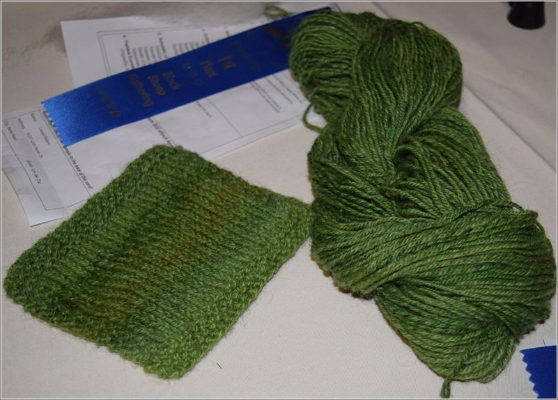 Louise Nielsen�s Shetland wool green yarn. Photo: Peggy Lundquist.